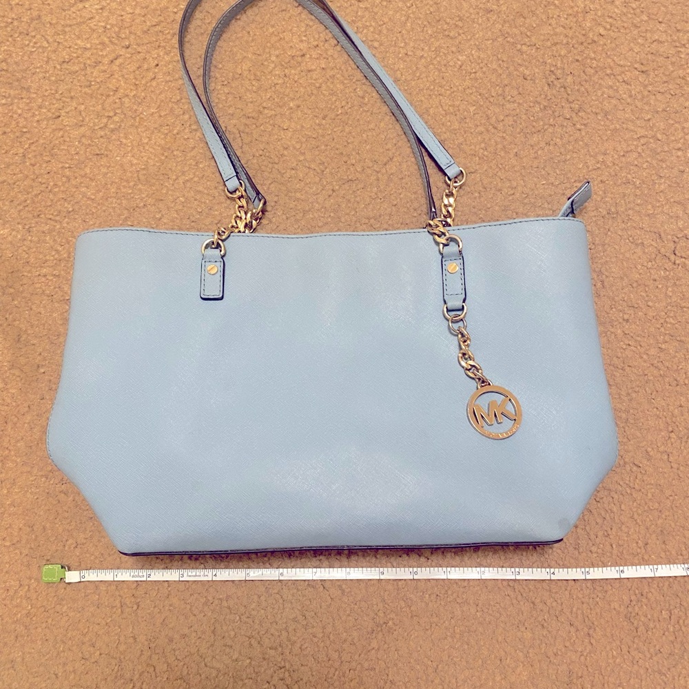 Michael Kors baby blue tote purse